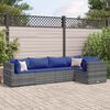 vidaXL Salon de jardin 5 pcs avec coussins Gris R&eacute;sine tress&eacute;e
