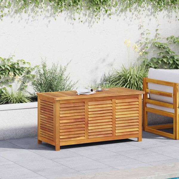 vidaXL Boîte de rangement de jardin persiennes 113x50x56cm bois acacia