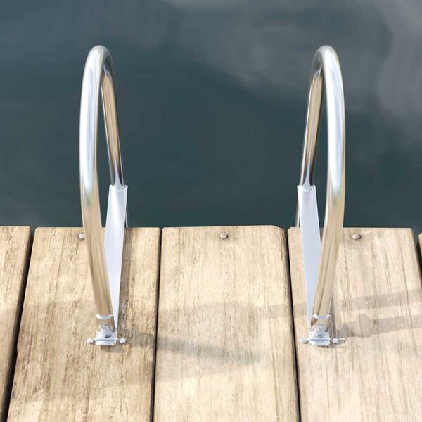 vidaXL &Eacute;chelle de dock &agrave; 5 &eacute;tapes Argent 45 &times;11,5 &times;190 cm Aluminium