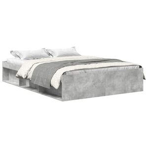 vidaXL Cadre de lit sans matelas gris b&eacute;ton 150x200 cm