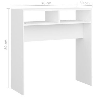 vidaXL Table console Blanc 78x30x80 cm Aggloméré