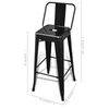 vidaXL Tabourets de bar lot de 4 noir acier