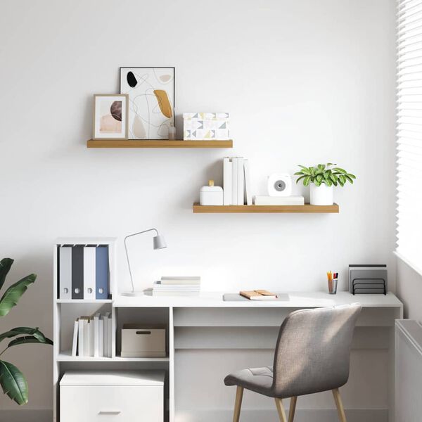 vidaXL &Eacute;tag&egrave;re Murale 2 pcs Marron 80 x 23,5 x 4 cm Bois d'ing&eacute;nierie