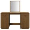 vidaXL Ensemble de coiffeuse avec LED Marron miel Bois de pin solide