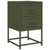 vidaXL Tables de chevet 2 pcs vert olive 36x39x60,5 cm acier