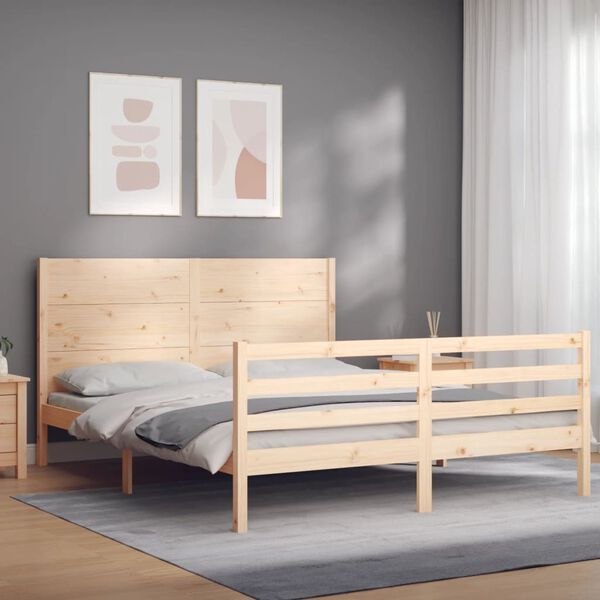 vidaXL Cadre de lit sans matelas 160x200 cm bois massif