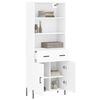 vidaXL Buffet haut Blanc 69,5x34x180 cm Bois d'ing&eacute;nierie