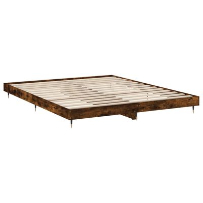 vidaXL Cadre de lit sans matelas chêne fumé 120x200 cm bois ingénierie