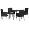 vidaXL Ensemble de salle &agrave; manger pour jardin 5 pc Noir polyrotin
