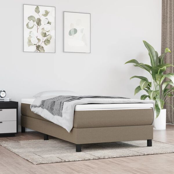 vidaXL Matelas de lit &agrave; ressorts ensach&eacute;s fermet&eacute; moyenne taupe 120x190x20 cm Tissu