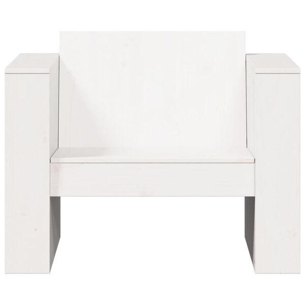 vidaXL Canap&eacute; de jardin blanc 79x60x62 cm bois de pin massif