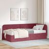 vidaXL Cadre de lit d'angle avec matelas Bordeaux 90 x 200 cm tissu