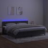 vidaXL Sommier &agrave; lattes de lit matelas et LED Gris fonc&eacute; 200x200 cm