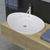 vidaXL Lavabo ovale en c&eacute;ramique avec trop-plein 59x38,6 cm
