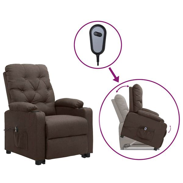 vidaXL Fauteuil Marron Tissu