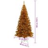 vidaXL Sapin de No&euml;l avec 300 LED avec support Dor&eacute; 180 cm PET