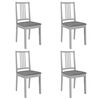 vidaXL Chaises &agrave; manger avec coussins lot de 4 gris bois solide