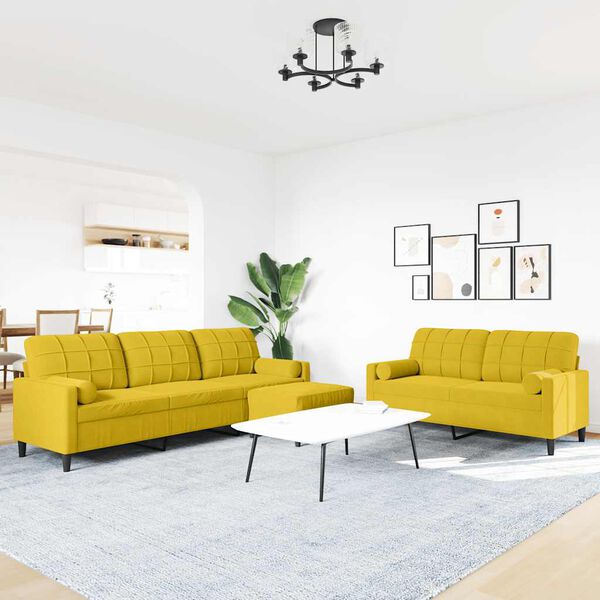 vidaXL Ensemble de canap&eacute;s 3 pcs avec coussins et traversins velours