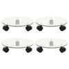vidaXL Supports roulants &agrave; plantes 4 pcs 28 cm Verre tremp&eacute; Rond