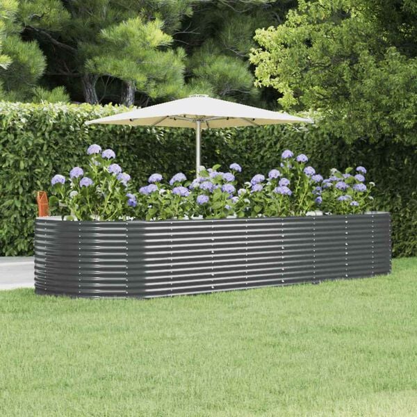 vidaXL Lit sur&eacute;lev&eacute; de jardin Anthracite Acier galvanis&eacute;