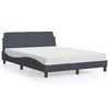 vidaXL Cadre de lit Dover Gris fonc&eacute; 135 x 190 cm velours