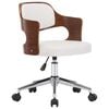 vidaXL Chaise pivotante &agrave; manger Blanc Bois courb&eacute; et similicuir