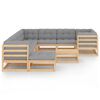 vidaXL Salon de jardin 11 pcs avec coussins Bois de pin massif