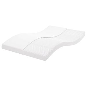 vidaXL Matelas en mousse blanc 140x190 cm 7 zones duret&eacute; 20 ILD