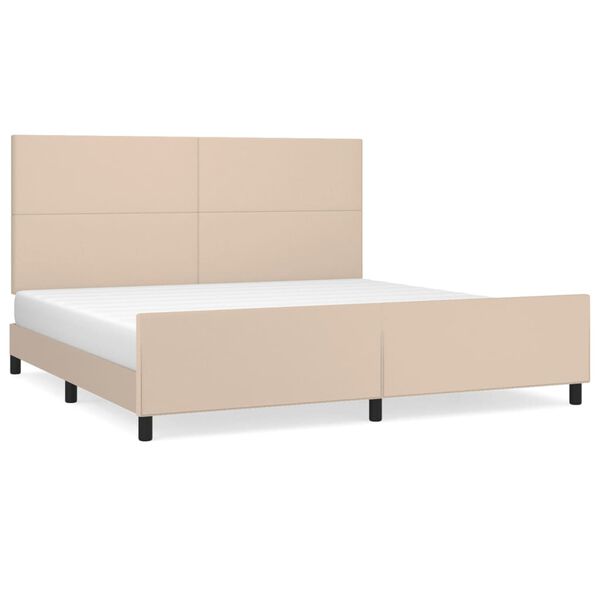 vidaXL Cadre de lit sans matelas cappuccino 200x200 cm similicuir
