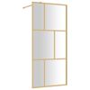 vidaXL Paroi de douche avec verre ESG transparent dor&eacute; 90x195 cm