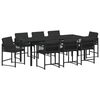 vidaXL Ensemble de salle &agrave; manger pour jardin 9 pc Noir polyrotin