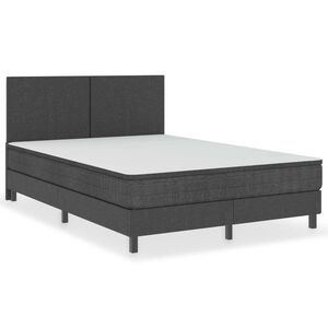 vidaXL Sommier &agrave; lattes de lit Gris fonc&eacute; Tissu 160x200 cm