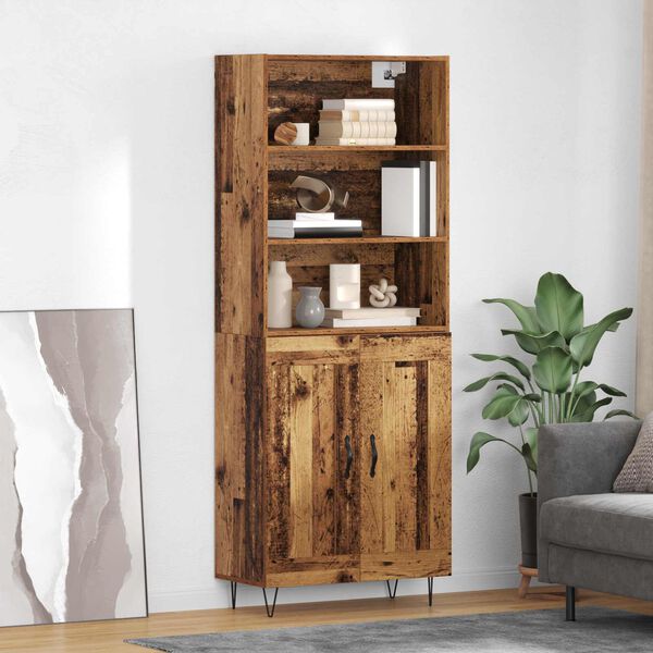 vidaXL Haut Armoire Bois ancien 69,5 x 34 x 180 cm Bois d'ing&eacute;nierie