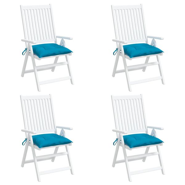 vidaXL Coussins de chaise lot de 4 bleu clair 40x40x7 cm tissu oxford