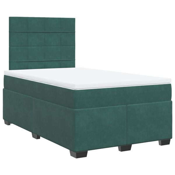 vidaXL Sommier &agrave; lattes de lit avec matelas vert fonc&eacute; 120x190 cm