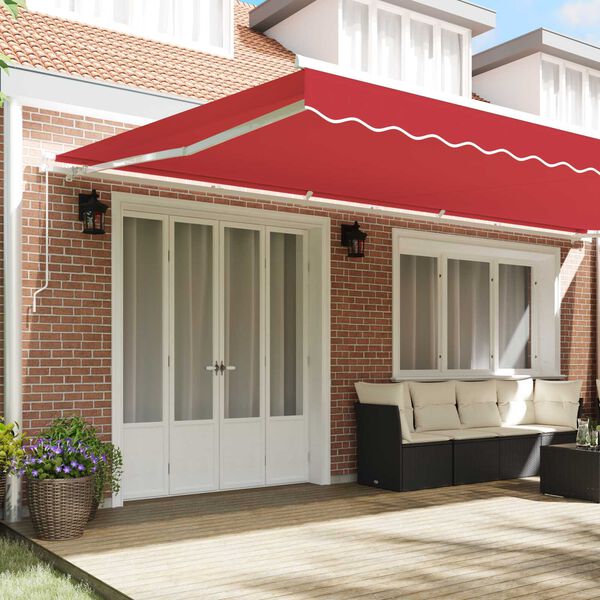 vidaXL Auvent R&eacute;tractable Rouge 600 &times; 300 cm Polyester et Aluminium