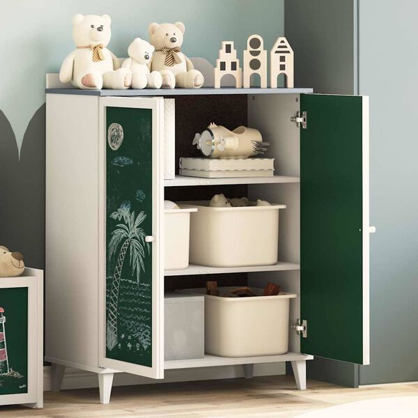 vidaXL Cabinet avec deux portes et fa&ccedil;ade en tableau noir ROROS