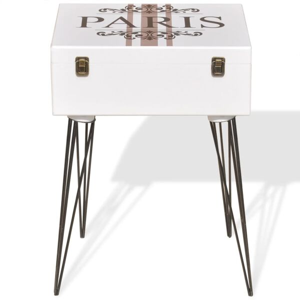 vidaXL Table de chevet 40x30x57 cm Blanc