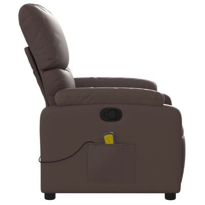 vidaXL Fauteuil de massage inclinable Marron Similicuir