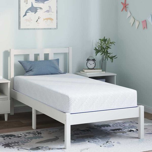 vidaXL Matelas Blanc et Bleu 80 x 160 cm Tissu jacquard