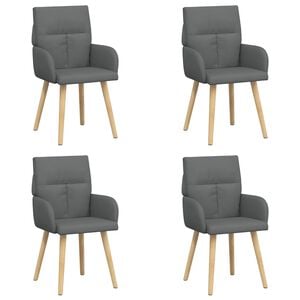 vidaXL Chaises de salle &agrave; manger 4 pc Tissu Gris fonc&eacute; 60 x 56 x 93 cm