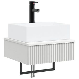 vidaXL Basin de lavage mural Blanc 40 x 41 x 39 cm Bois d'ing&eacute;nierie