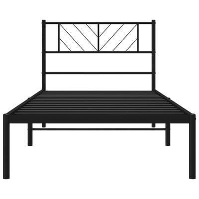 vidaXL Cadre de lit métal sans matelas avec tête de lit noir 100x190cm