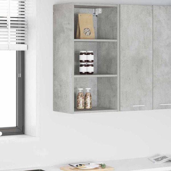 vidaXL Armoire suspendue avec stockage Gris b&eacute;ton 40 x 29,5 x 80 cm