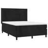 vidaXL Sommier &agrave; lattes de lit avec matelas Noir 140x190 cm Velours