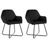 vidaXL Chaises &agrave; manger lot de 2 Noir Velours