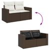 vidaXL Salon de jardin avec coussins 6 pcs marron r&eacute;sine tress&eacute;e