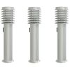vidaXL Lampadaires d'ext&eacute;rieur et sortie 3pcs argent&eacute; acier inoxydable