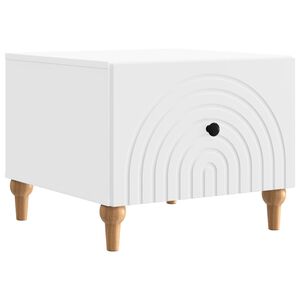 vidaXL Table basse avec tiroir Blanc 49 x 50 x 40 cm Bois d'ing&eacute;nierie