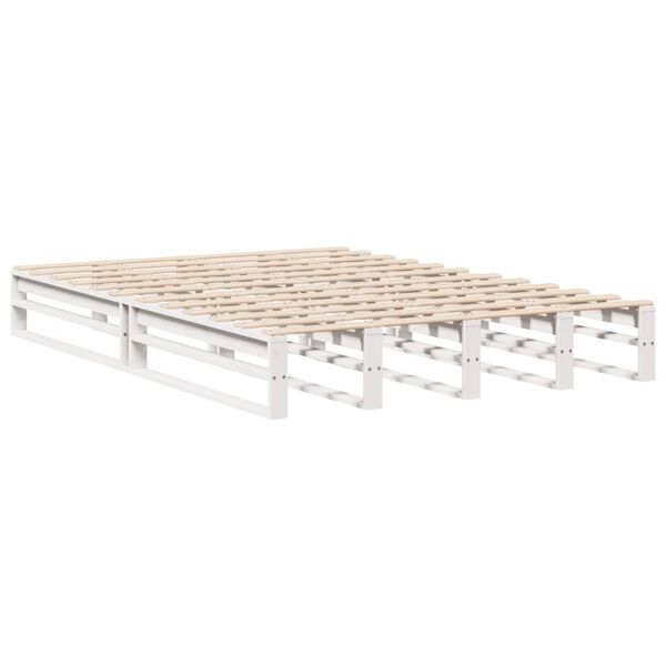 vidaXL Cadre de lit sans matelas blanc 120x190 cm bois de pin massif